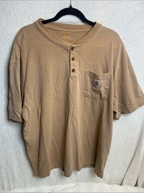Carhartt Men’s Tan Henley Pocket Tee